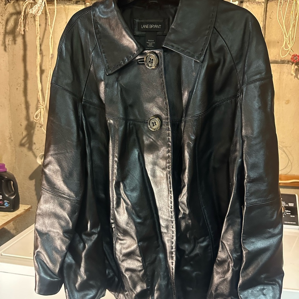 Lane Bryant Sleek Black Leather Jacket